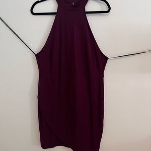 Plum halter mini dress